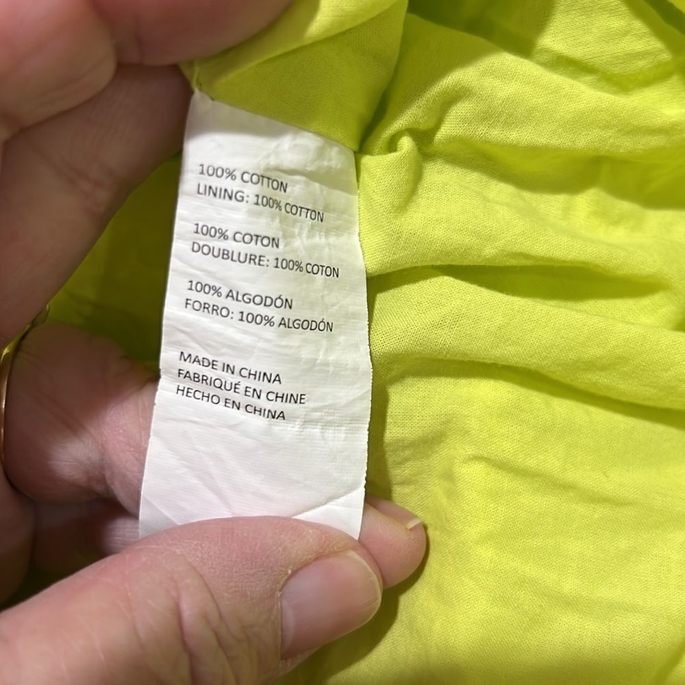Jason Wu Neon Yellow/Green Midi dress EUC/ with repair.  Size 8 - Picture 7 of 10